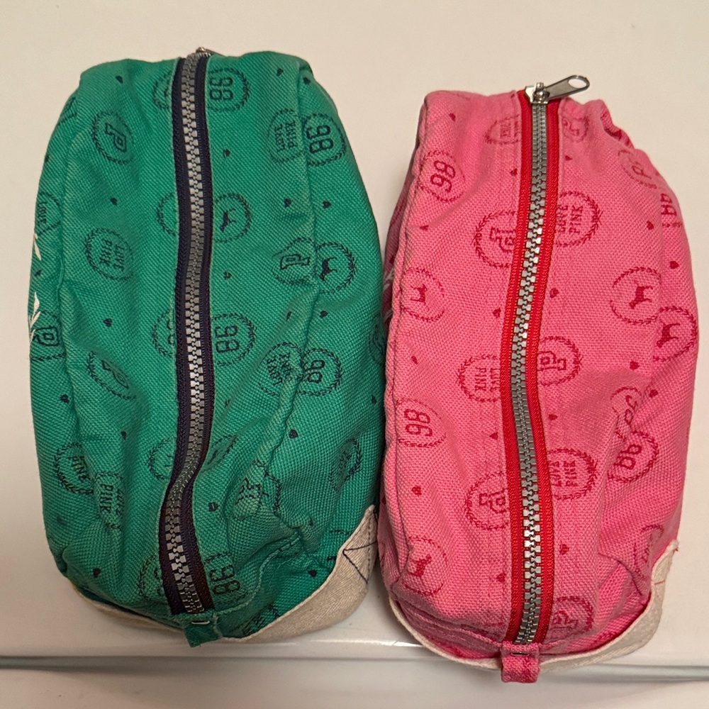 PINK Victoria's Secret Pink and Green Cosmetic Cases - Picture 3 of 10